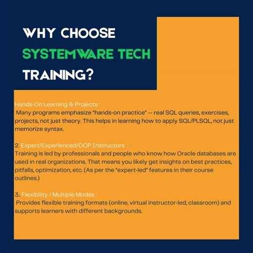 Systeware Tech - Oracle Advance SQL and PL-SQL Training Course