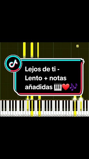 Lejos de ti - Tutorial de Piano Lento