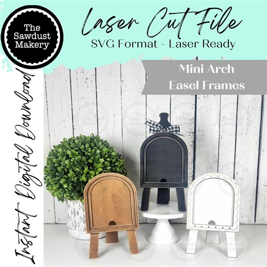 Mini Arch Easel Interchangeable Frame Sign Holder | Mini Arch Boho Frame | Scallop Arched Frame Laser Cut File | Interchangeable Frame - Etsy