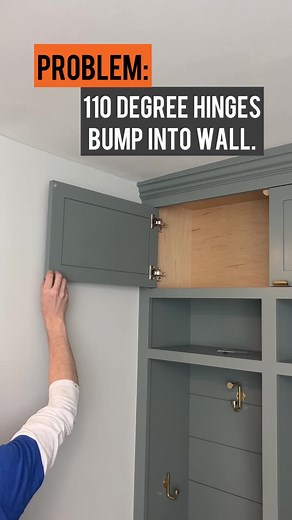 1.9M views · 10K reactions | Hinge restrictor clips for 110 degree hinges. #cabinetry #mudroom #woodworking #custommade #kjsawdust #shopsounds | KeithJohnson_CustomWoodworking | Facebook