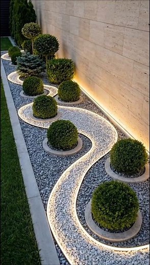 Modern Garden Transformation: DIY Glowing River Path with Neon Lights