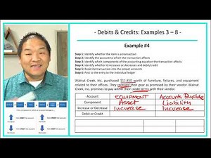 Financial Accounting - Lesson 2.10 - Debits and Credits - Examples 3 - 8