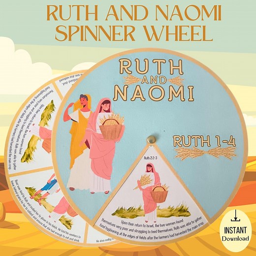 The Story of Ruth & Naomi Spinner Wheel| Ruth and Naomi Craft| Sunday School Craft| Interactive Bible Activity| Bible Spinner Wheel Craft - Etsy