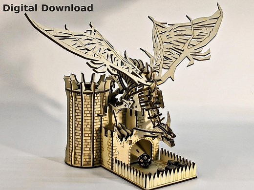 Diy Dragon Castle Dice Tower Laser Cut File | 3D Plywood Dice Roller Kit for D&D Tabletop RPG| SVG/DXF |ai| Digital Download Only - Etsy