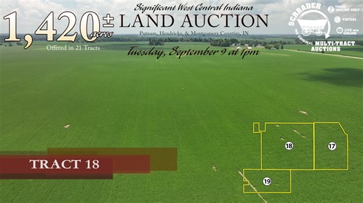 Auction Spotlight: The recent auction of Britton Farms brought strong results on an offering of 1,357 /- FSA tillable acres. The property featured premier Indiana soils, significant drainage improvements, and irrigated tracts capable of producing 250 BPA dry corn yield averages, along with a grain storage facility. The property ultimately sold for $20,820,000, nearly all going to local farmers. Tract(s): 1-3 6 7 10 @ $7,110,000 ($14,684/acre) Tract(s): 4 @ $675,000 ($14,673/acre) Tract(s): 5 @ $
