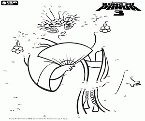 Join the points and draw Mei Mei coloring page printable game