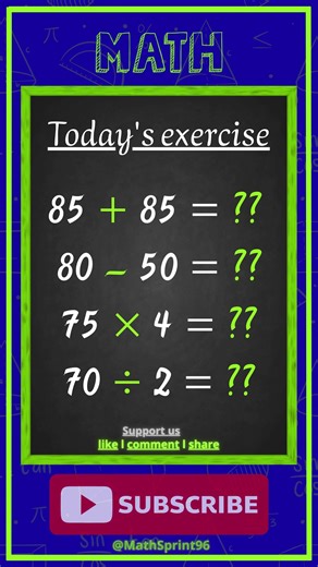 4 Math Problems - 10 Seconds Each! ⏱️#MathSprint96 #maths #education #entertainment #challenge #1m
