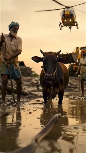 Cow Safely Rescued by Helicopter & JCB | Stunning Rescue Scene