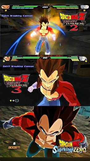 SSJ4 Vegeta's Spirit Breaking Cannon Evolution is CLEAN! 🔥BT2 ➡️ BT3 ➡️ SZ #sparkingzero DRAGON BALL