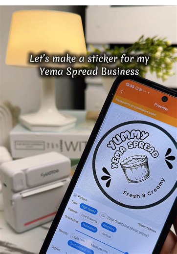 Yema Spread business mo lagyan natin ng sticker logo gamit ang Mini Printer, no ink needed! #miniprinter #thermalprinter #electronics #gadget #officeessentials