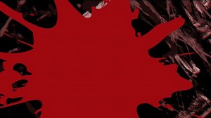 Animation of red splash and moving and changing red texture and copy space on black background. Texture, colour and movement concept digitally generated video.