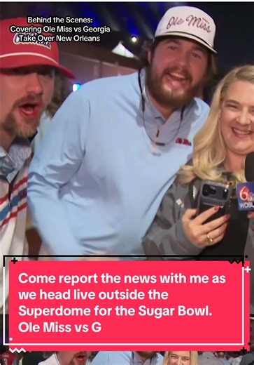 Come report the news with me as we head live outside the Superdome for the Sugar Bowl. Ole Miss vs Georgia fans, packed crowds, and a whole lot of energy before kickoff. 🎤🏈 #SugarBowl #OleMiss #GeorgiaBulldogs #NewOrleans #TikTokCreatorSearchInsightsIncentive