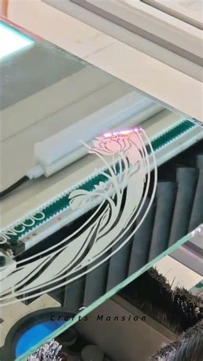 Automated Laser Engraving Machine Etching Floral Mirror Patterns #lightconstruction #usa