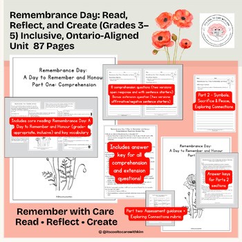 Remembrance Day: Read, Reflect, and Create (Grades 3–5) 87 pages — Inclusive