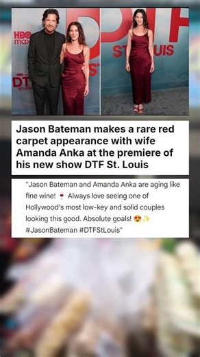 Jason Bateman makes a rare red carpet appearance with wife Amanda Anka at the ... #celebrity