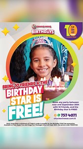 Did you know the Birthday child now parts for FREE at Chuck E. Cheese? Call or Whatsapp us at 757-4071 for details, but the offer ends soon! 🥳 | Chuck E. Cheese Trinidad & Tobago