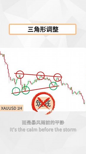 【交易必修课】09：三角形调整 (Triangle Pattern) | 30秒识别下跌中继，别再抄底被套！ #shorts #技术分析 #trading #k线 #交易入门