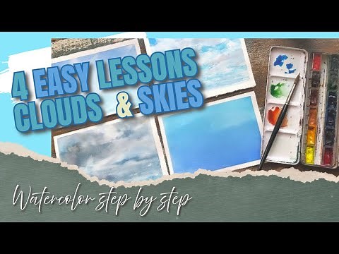 Paint Watercolor Skies & Clouds | 4 Simple lessons