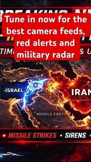 🚨 LIVE NOW: Israel vs Iran – Live camera feeds 🇮🇱🇮🇷 #ballisticmissiles #israel #iran