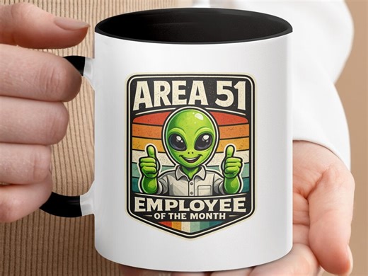 Area 51 Employee of the Month Mug, Funny Alien UFO Coffee Cup, Retro Sci-fi Drinkware - Etsy UK