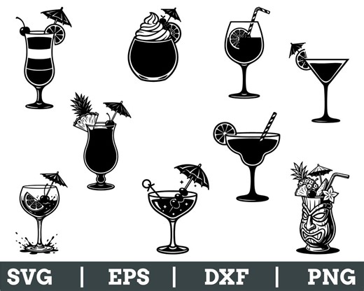 Cocktail Glass Svg, Dxf, Png - Etsy