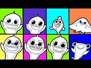 How to draw a shark Learn 아기상어 가족 아기상어 그리기 상어가족노래 핑크퐁 아기상어 Baby Shark Olly