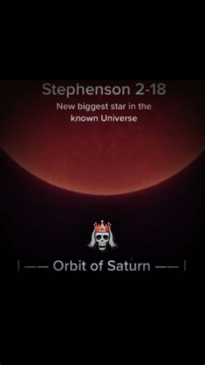 Byte on Instagram: "Stephenson 2-18 is a red supergiant star located in the stephenson 2 star cluster. it is considered one of the largest known stars by radius in the observable universe. due to its extreme size, estimates of its radius vary, but it is significantly larger than the sun. this video shows a size comparison between the sun and stephenson 2-18 to provide a clear understanding of the scale difference between an average main-sequence star and a red supergiant. such comparisons are us
