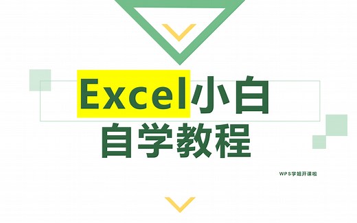 【WPS自学】Excel表格入门级讲解，零基础小白自学攻略