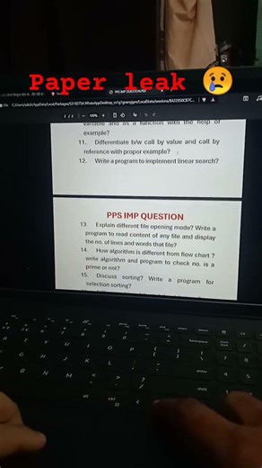 Paper leak AKTU PPS(programming..) Btech 1 year #btech #viral #vlog #gyangaming #funny