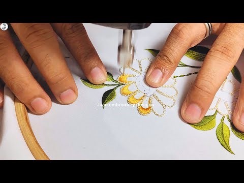 Amazing Flower Machine Embroidery Design | Creative Machine Embroidery Work