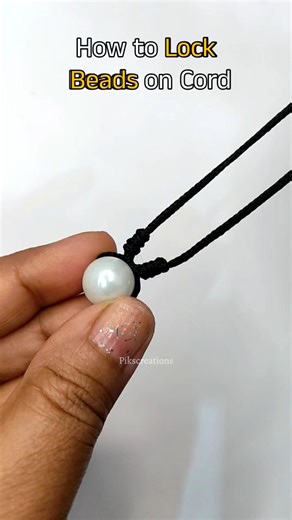 Strong Bead Lock Knot Tutorial 🤍🖤 #Shorts #diy #pikscreations