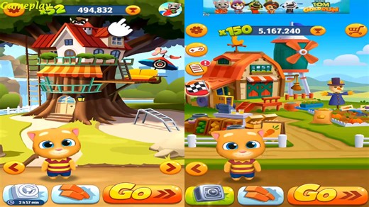 Talking Tom Gold Run Old visions VS Ginger Runner