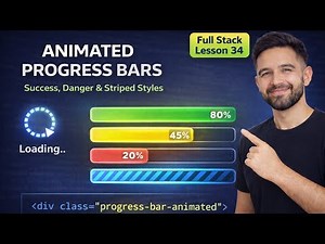 Bootstrap Progress Bar Tutorial | Striped & Animated Progress Bars | Lesson 34 (2026)
