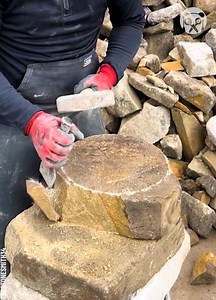 1.5M views · 1.8K reactions | Shaping a block into a perfectly circular stone Partner: thestonesmith34 | Crafty School | Facebook