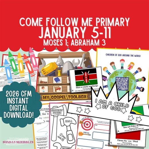 Primary January 5-11 2026 Lesson Plan LDS Come Follow Me 2026 the Old Testament Moses 1 I Am a Child of God Printable Primary Ideas - Etsy