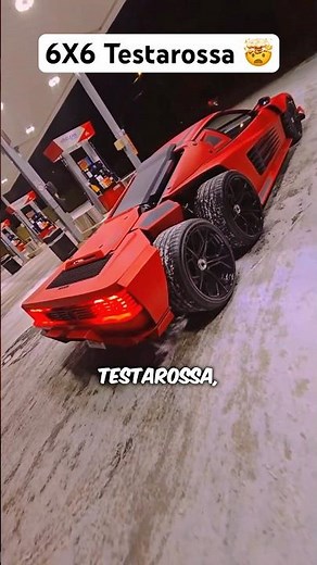 The Wildest 6 Wheels. 1200 HP. Ferrari Testarossa Goes FULL Mad Max‼️ 6x6 Stretched Rari #shorts