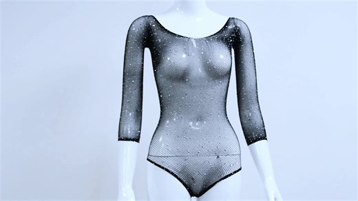 Crystal Rhinestone Stocking Women's Clothing Sexy Fishnet Pantyhose Lingerie Stockings Femme Sexy Crotchless Bodycon