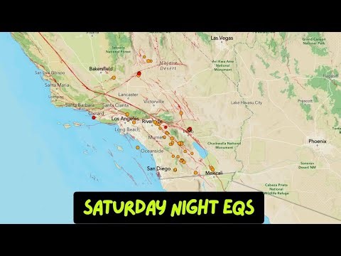 Latest Southern California Earthquake activity. Swarm of deep Eqs Tonga Trench. Sat. Night update.