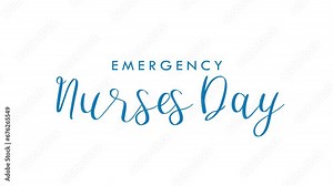 Emergency Nurses Day Text Animation. Great for Emergency Nurses Day Celebrations, lettering with white background, for banner, social media feed wallpaper stories Stock Video