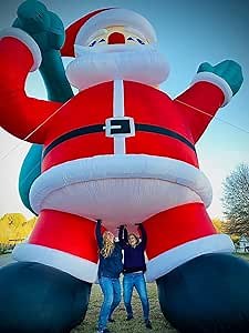 Giant 33Ft Premium Inflatable Santa Claus with Blower for Christmas Yard Decoration Outdoor Yard Lawn Xmas Party Blow Up Decoration with No Light