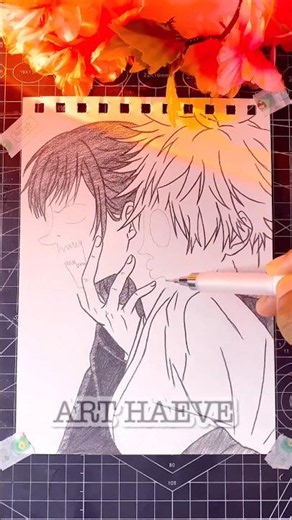 Drawing Gojo x Utahime✨#shorts #jujutsukaisen #animedrawing #gojo