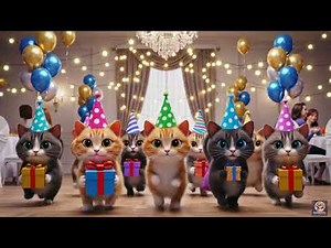 🐱 Dancing Cats Birthday Party 2025 🎂 Epic DJ Remix Celebration | Cute Cat Dance Animation 3D