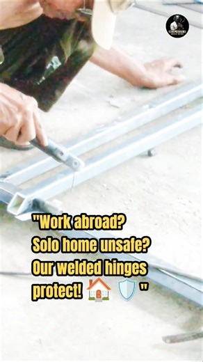 Heavy Duty! Welding Iron Hinges on Special Mesh Doors 🛠️🔥 #ceo #home #homedecoration #shorts