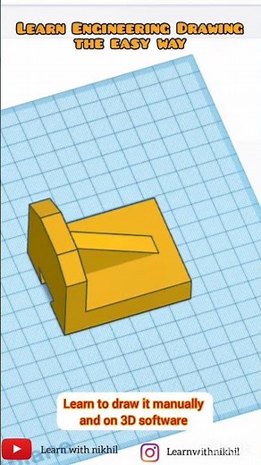 Engineering Drawing | Orthographic Projections using Tinkercad software 06 | Learn with Nikhil