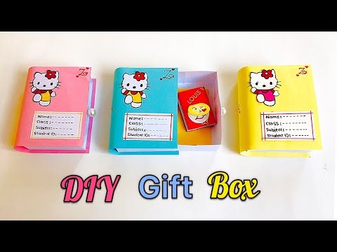 DIY Cute School Notebook Gift Box | Back to School Craft Idea | diy gift box tutorial