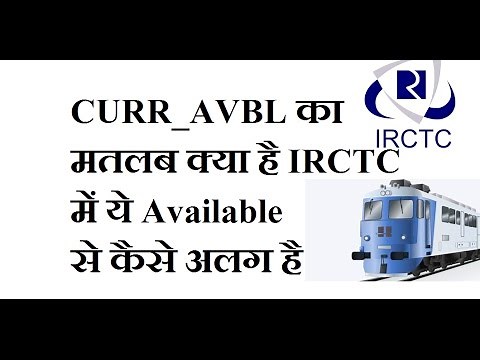 What is meaning of [ curr_avbl ] in IRCTC. How its effect on tickets when tickets will canceled .