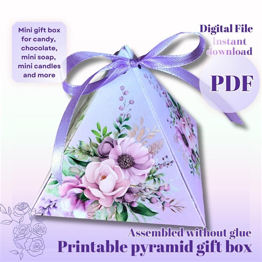 Mini Pyramid Gift Box PDF Printable Template Digital Download DIY Mother’s Day Gift - Etsy