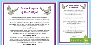Easter Prayers of the Faithful Print-Out