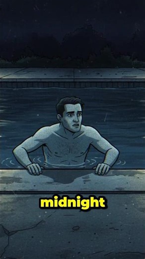 I saw something in the pool 👁️ #scary #creepy #animation