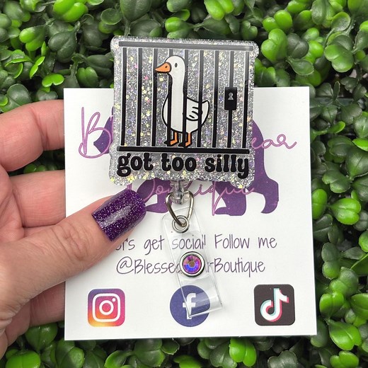 Got Too Silly Goose Badge Reel | Funny Badge Holder - Etsy